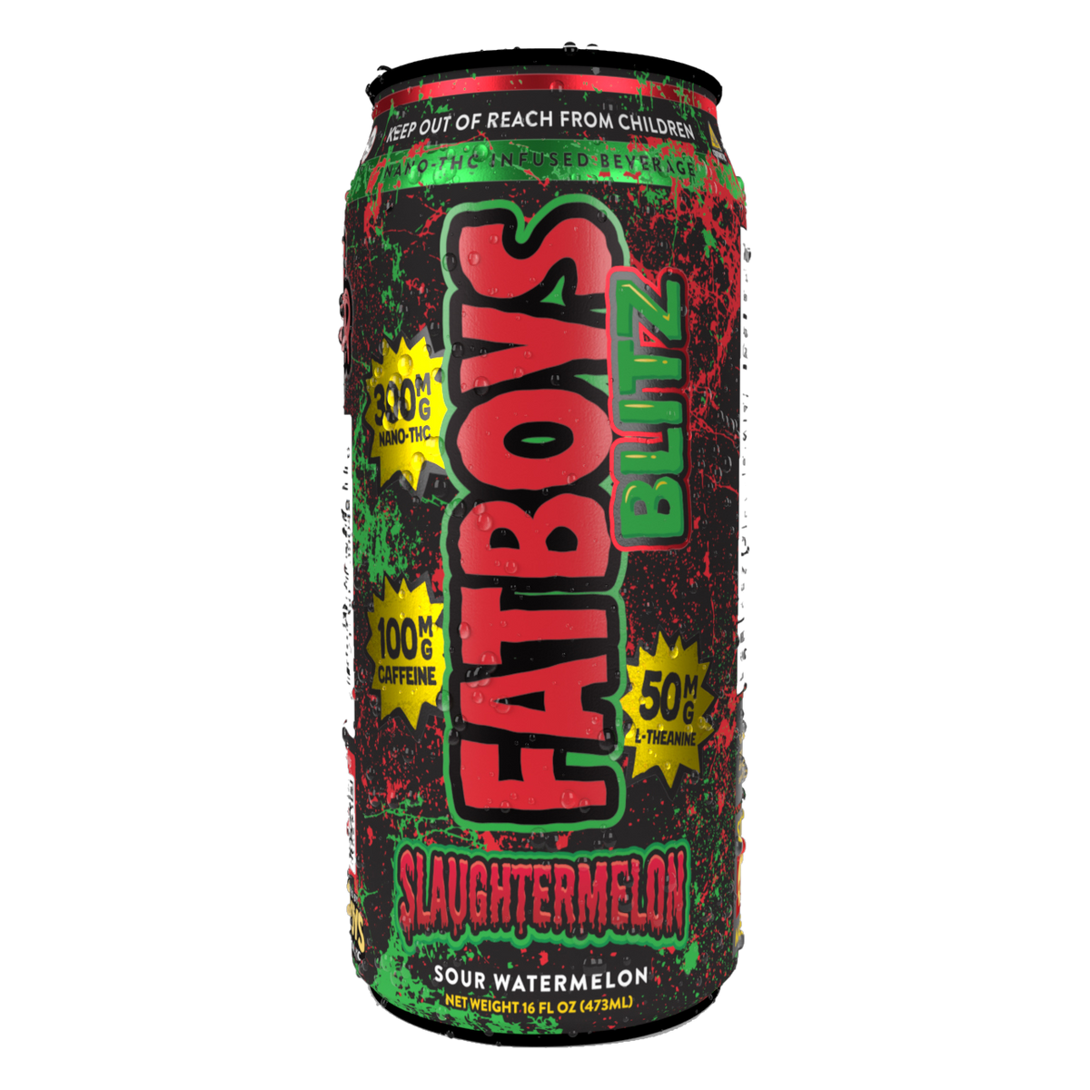 Fatboys Blitz Slaughtermelon sour watermelon 300mg THC drink