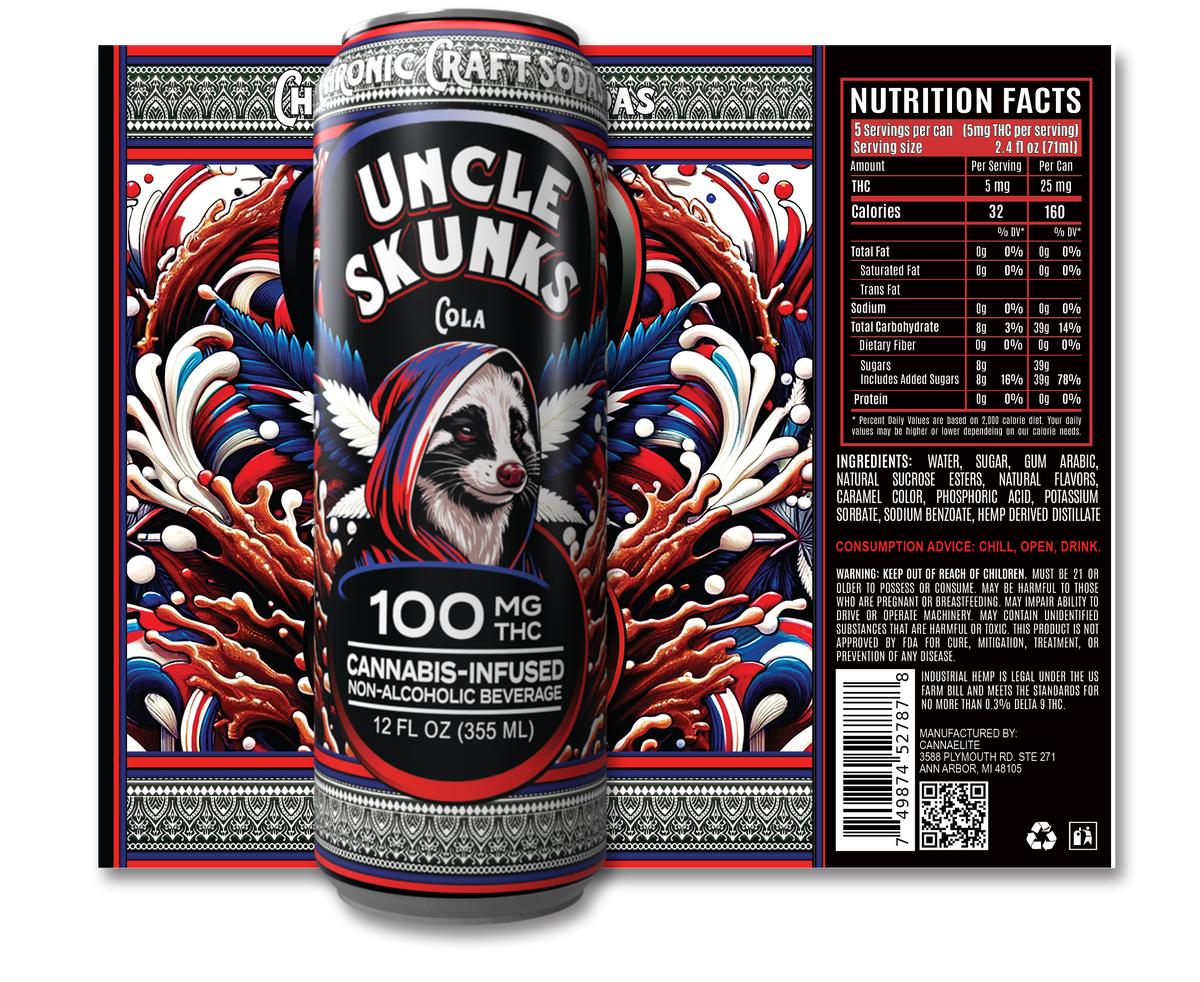 Uncle Skunks Cola 100mg Chronic Craft Soda (12oz) (3)