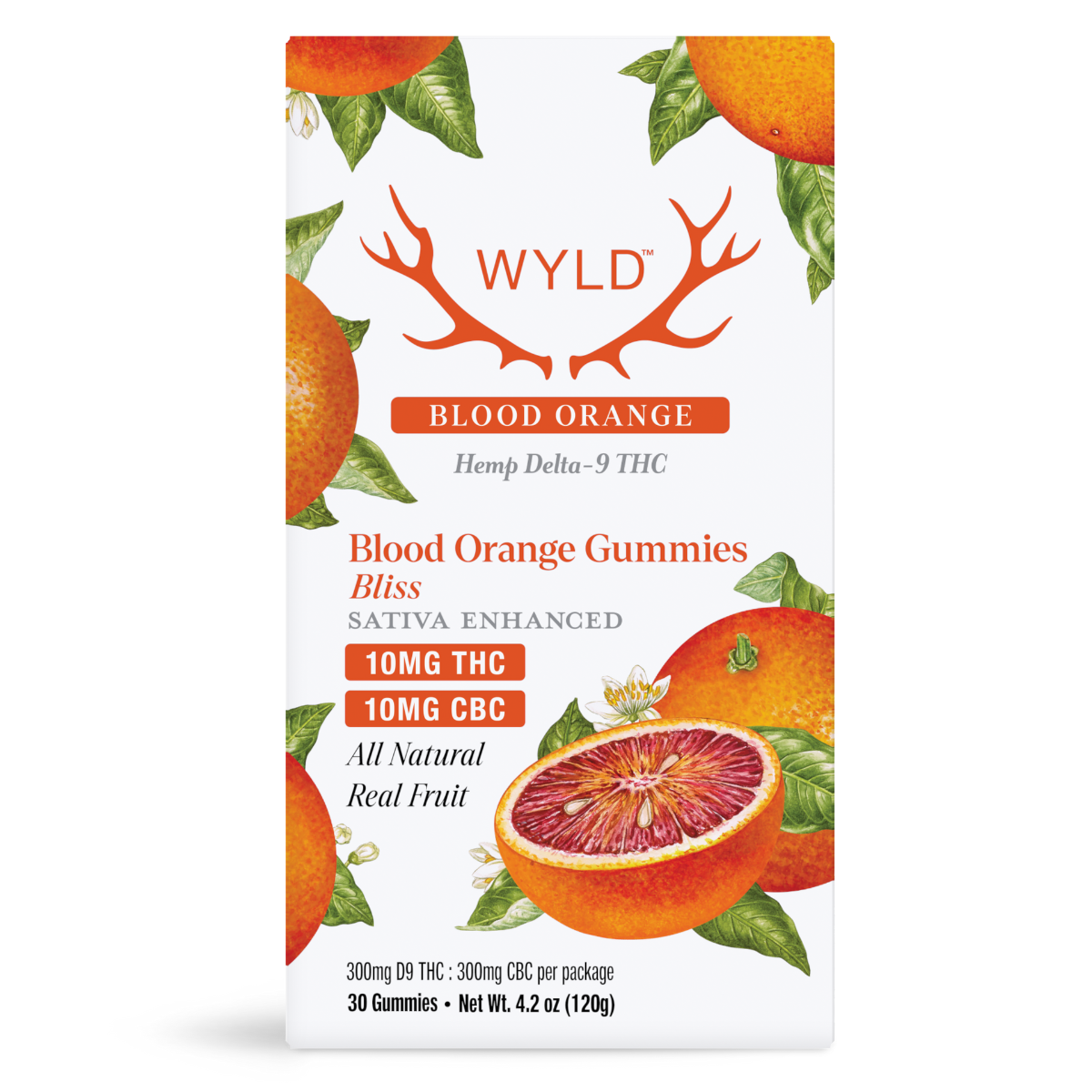 Wyld Blood Orange (Sativa) THC CBC gummies 10mg 30ct
