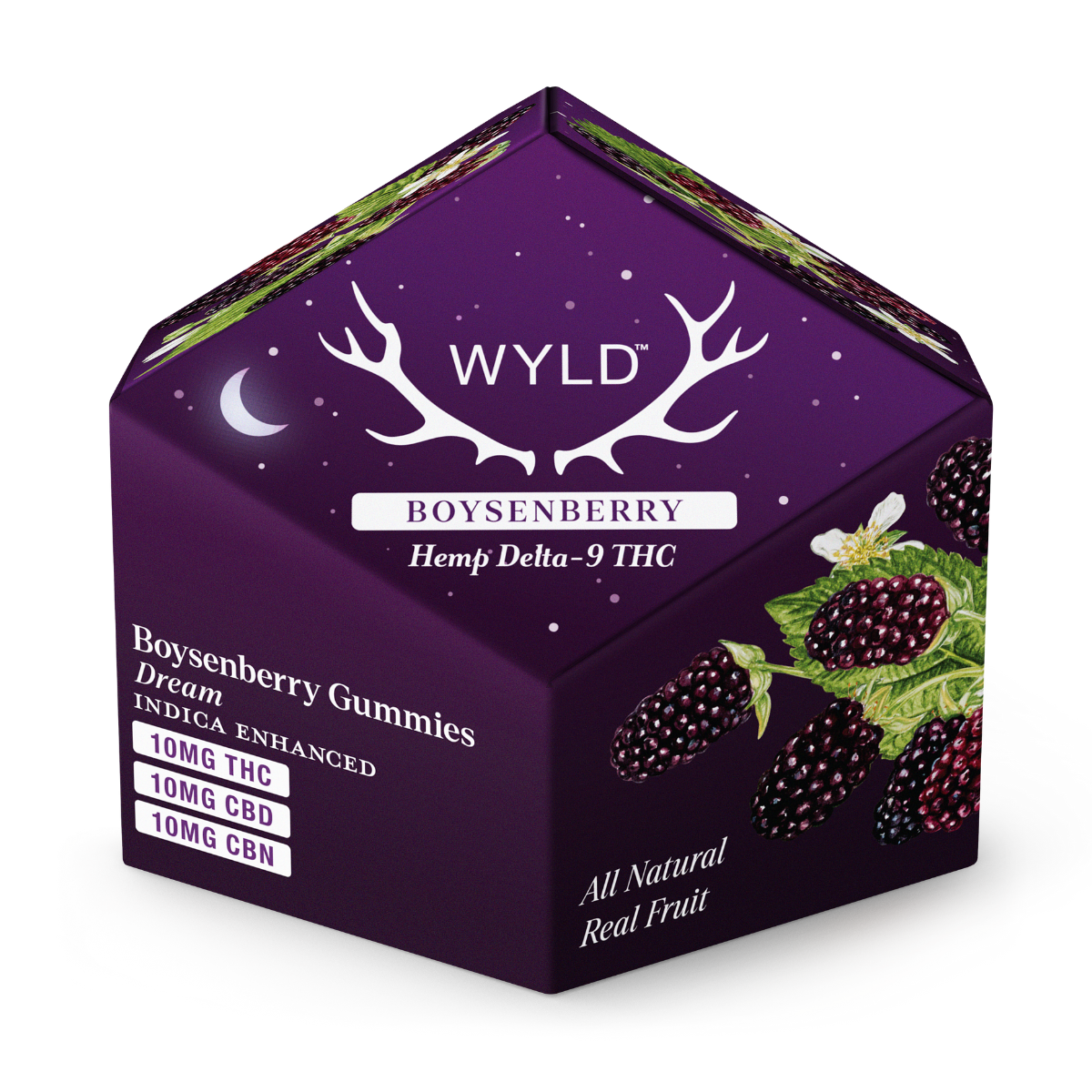Wyld Boysenberry (Indica) THC CBD CBN gummies 10mg 10ct