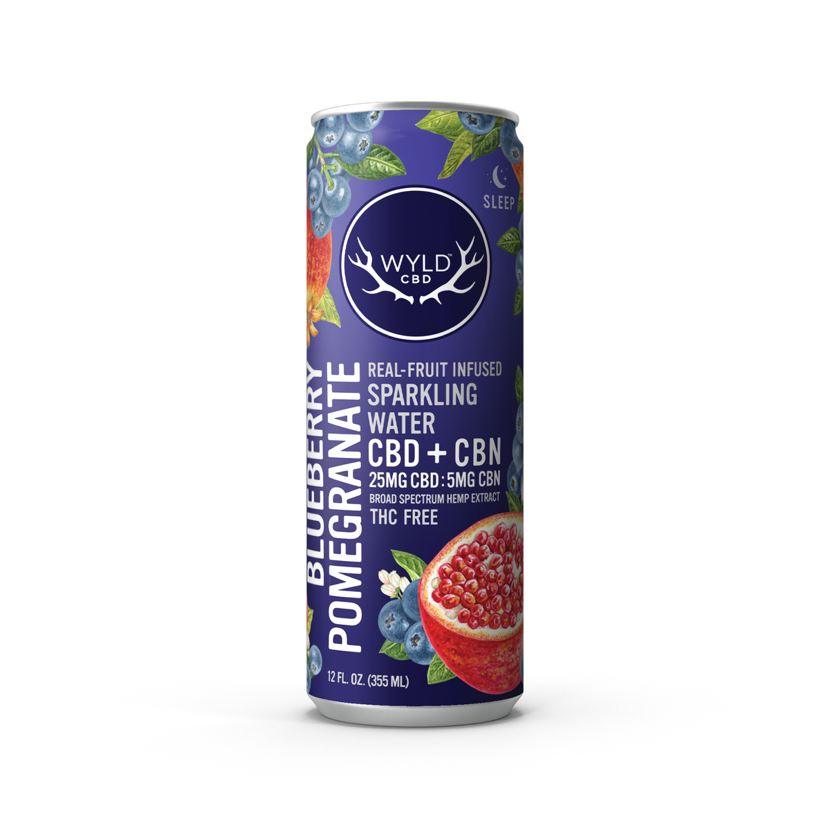 Wyld Blueberry Pomegranate CBD:CBN Sparkling Water — CBD-Only
