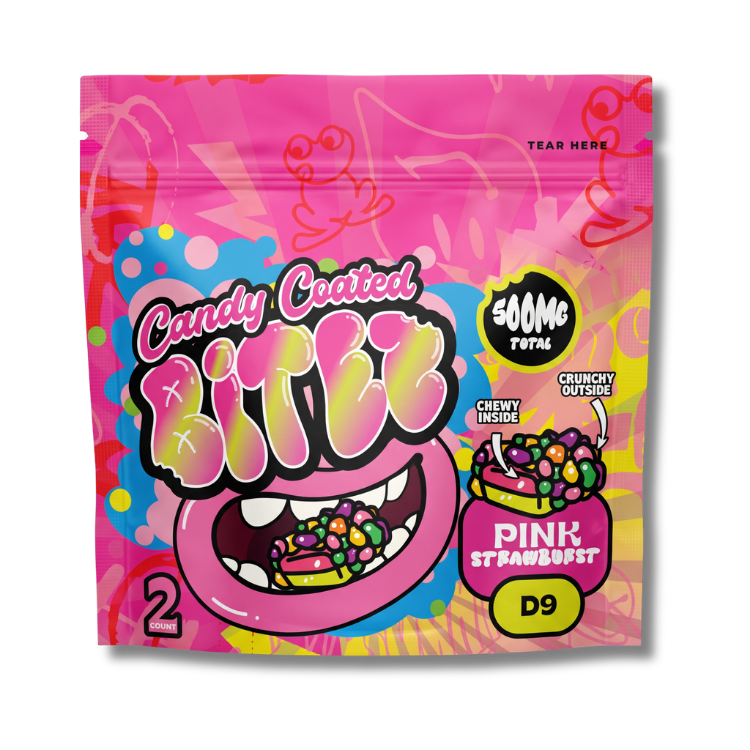Ocho Extracts Candy Coated BITEZ Pink Strawburst