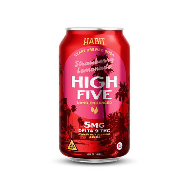 Habit High Five Strawberry Lemonade 5MG Delta 9 THC Soda