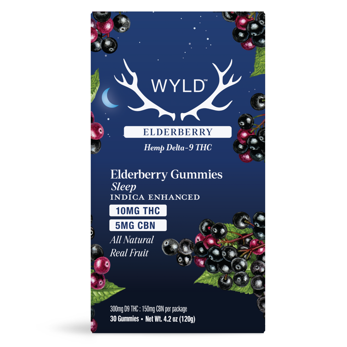 Wyld Elderberry (Indica) THC CBN gummies 10mg 30ct