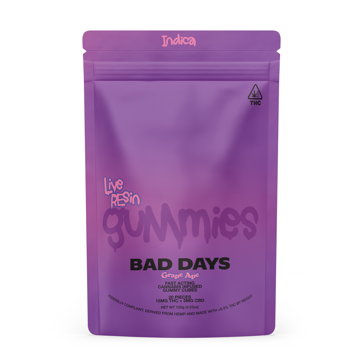 Bad Days Grape Ape Live Resin THC Gummies 400mg