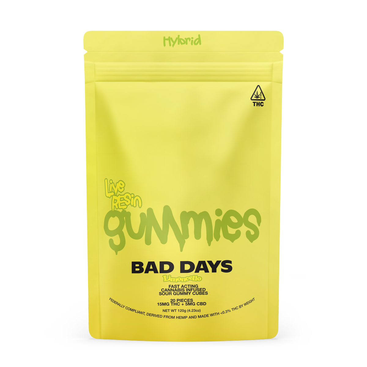 Bad Days Limoncello Live Resin THC Gummies 400mg