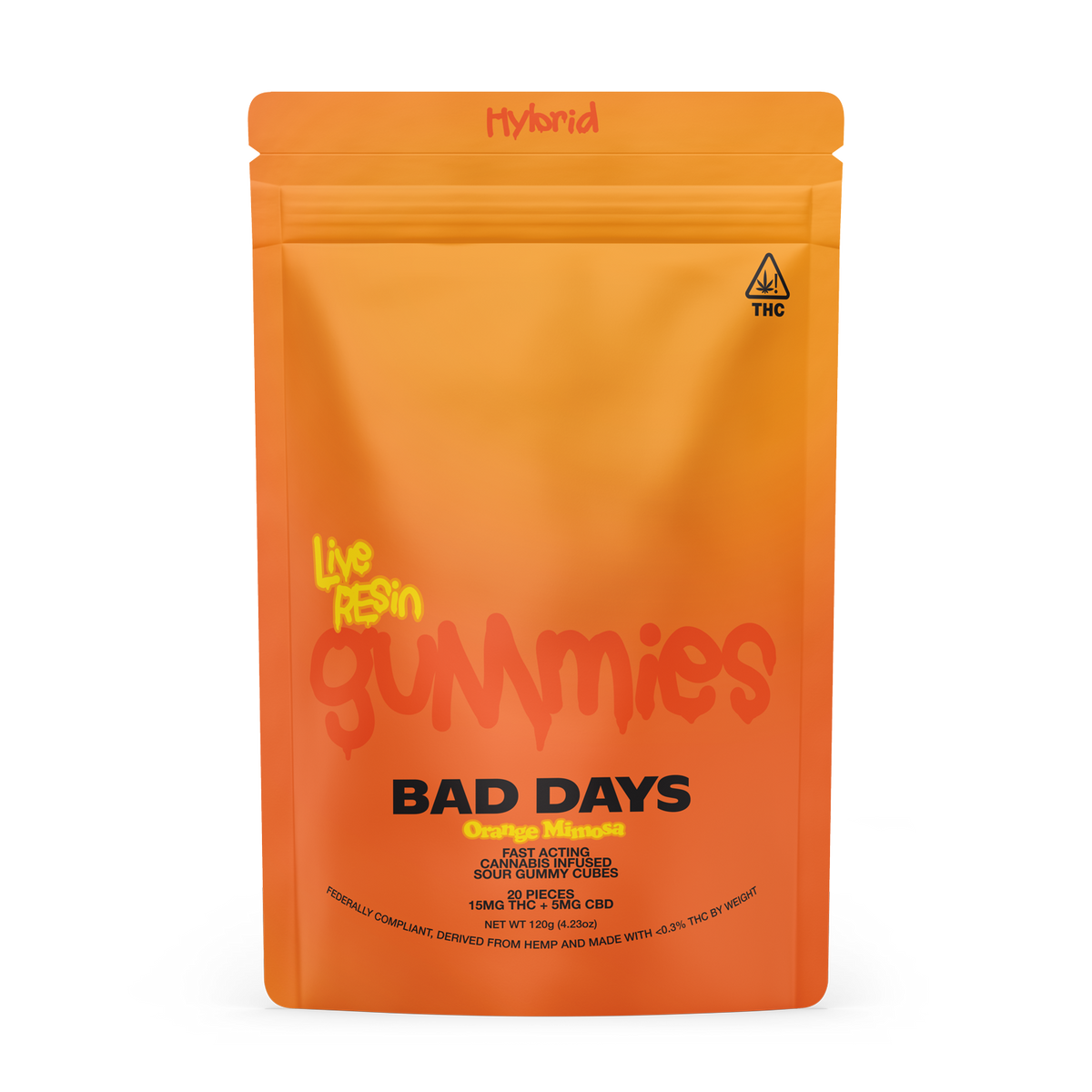 Bad Days Orange Mimosa Live Resin THC Gummies 400mg