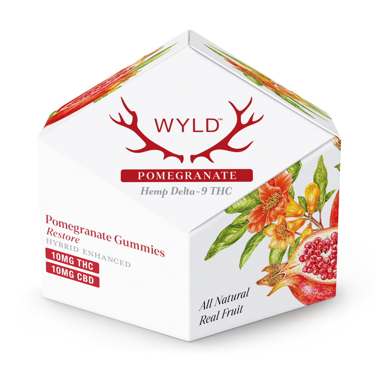 Wyld Pomegranate (Hybrid) THC CBD gummies 10mg 10ct