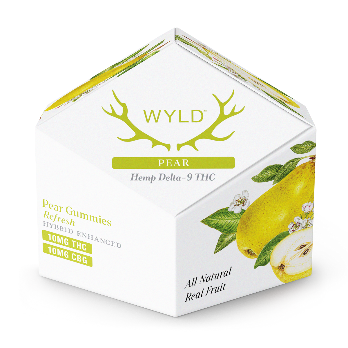 Wyld Pear (Hybrid) THC CBG gummies 10mg 10ct
