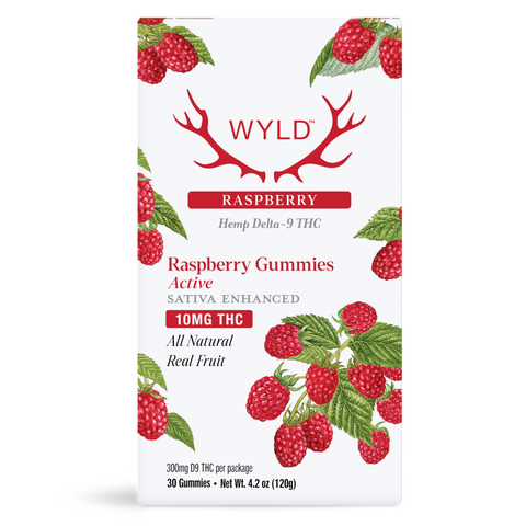 Wyld Raspberry (Sativa) THC gummies 10mg 30ct