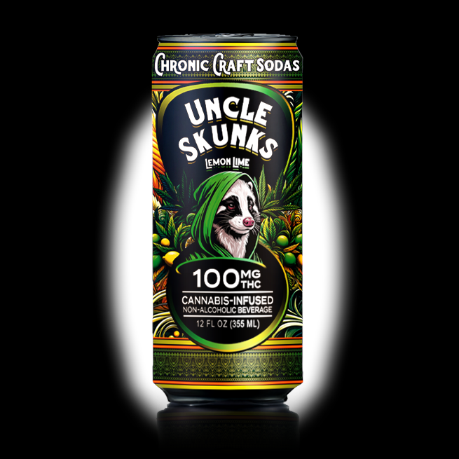 Uncle Skunks Lemon Lime 100mg Chronic Craft Soda (12oz) (2)