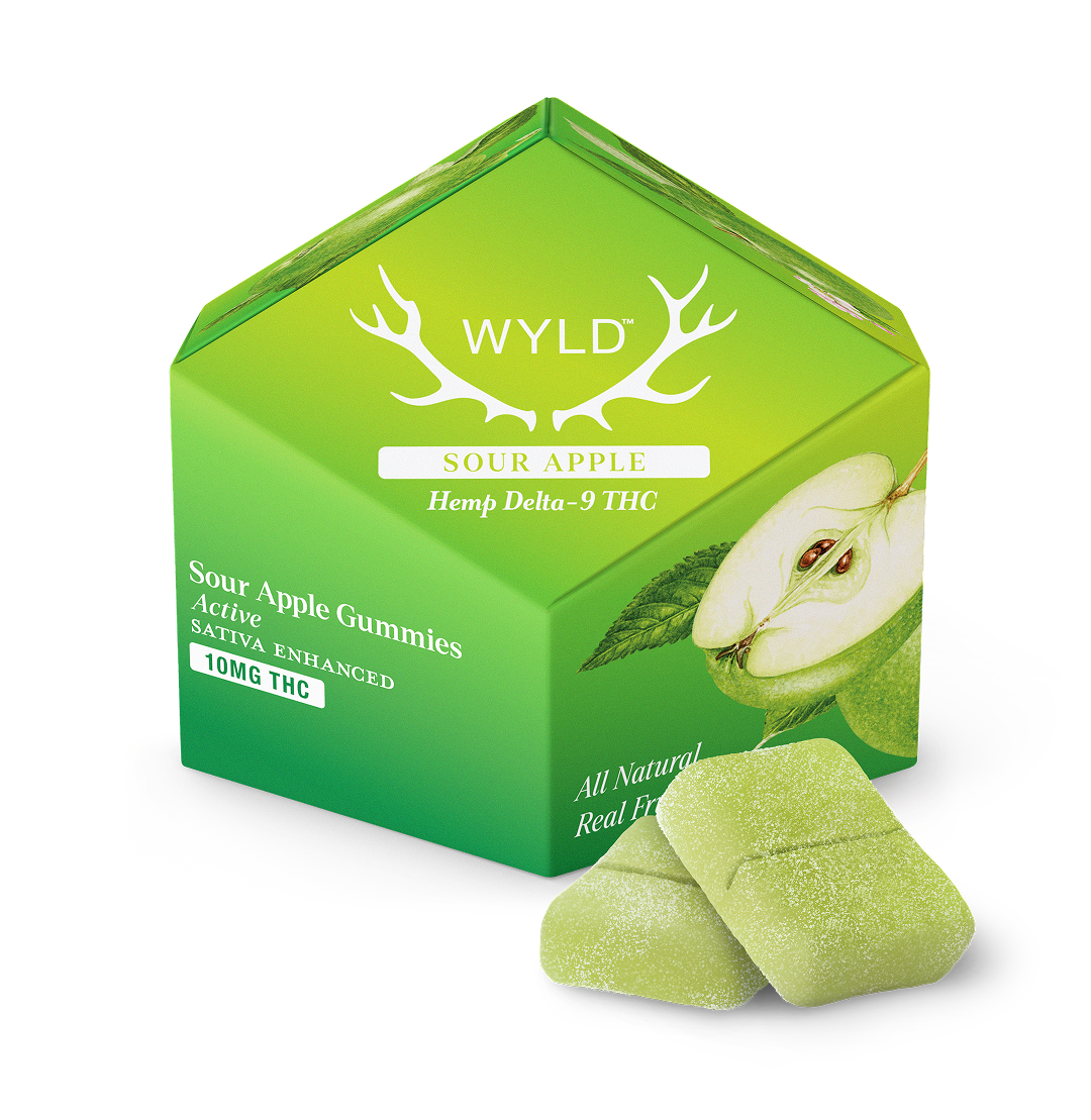 Wyld Sour Apple Active THC gummies 10mg 10ct pack