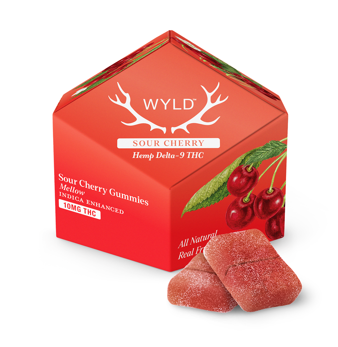 Wyld Sour Cherry Mellow THC gummies 10mg 10ct pack