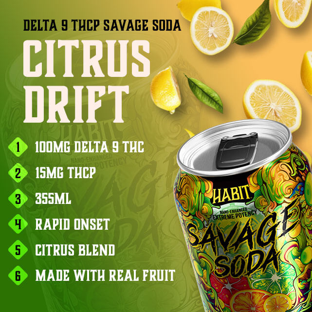 Habit Delta 9 THC Hemp Soda – Savage Edition – Citrus Drift (3)