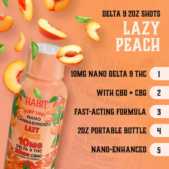 Habit 10MG Delta-9 Shot – Lazy Peach – CBN-O + D9 (3)