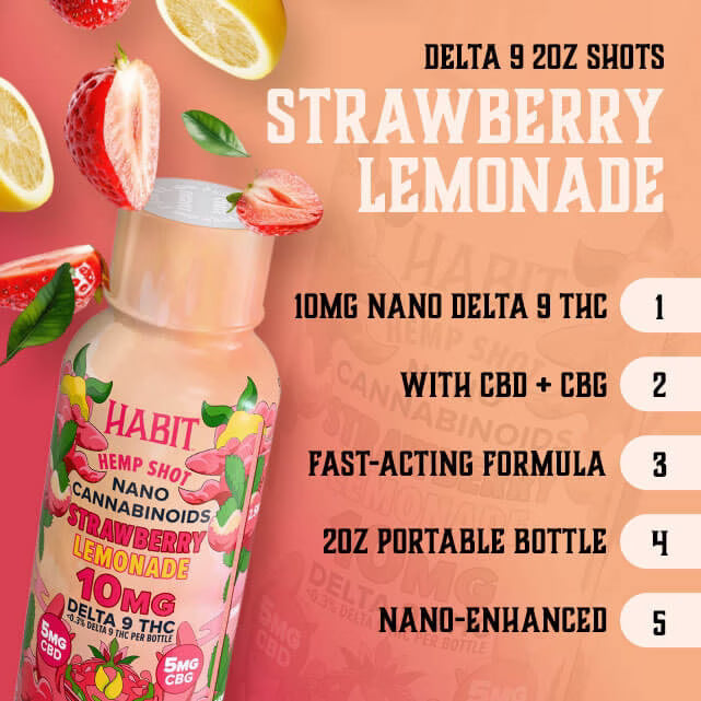Habit 10MG Delta-9 Shot – Strawberry Lemonade – CBG + CBD (3)