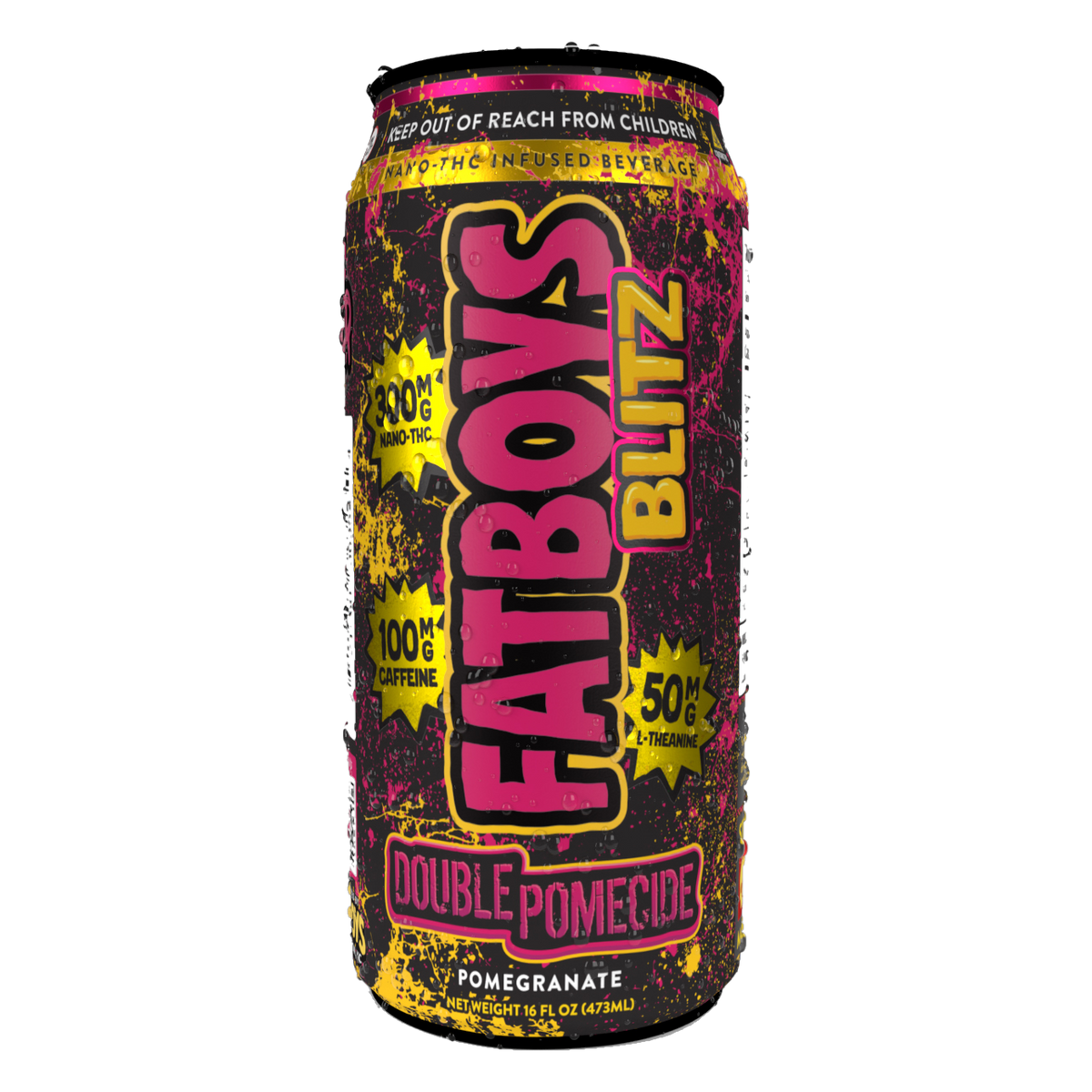 Fatboys Blitz Double Pomecide pomegranate 300mg THC drink