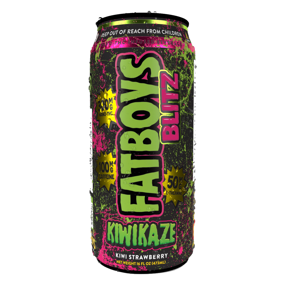 Fatboys Blitz Kiwikaze kiwi strawberry 300mg THC drink