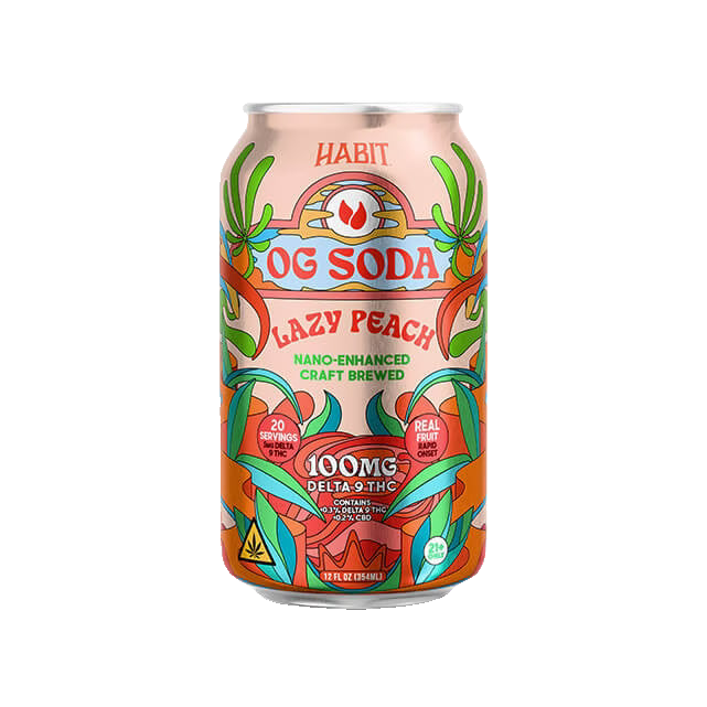 Habit Delta 9 THC OG Soda – 100mg – Lazy Peach