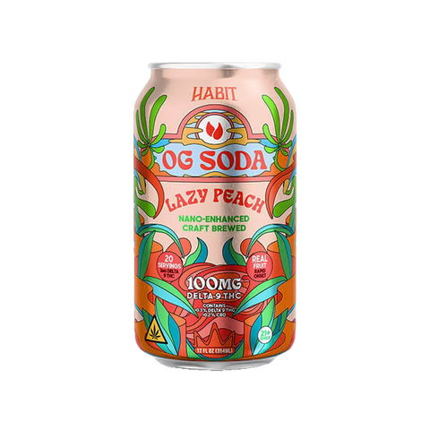 Habit Delta 9 THC OG Soda – 100mg – Lazy Peach