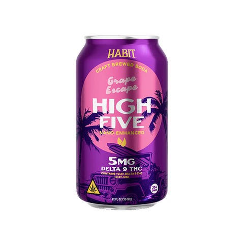 Habit High Five Grape Escape 5MG Delta 9 THC Soda