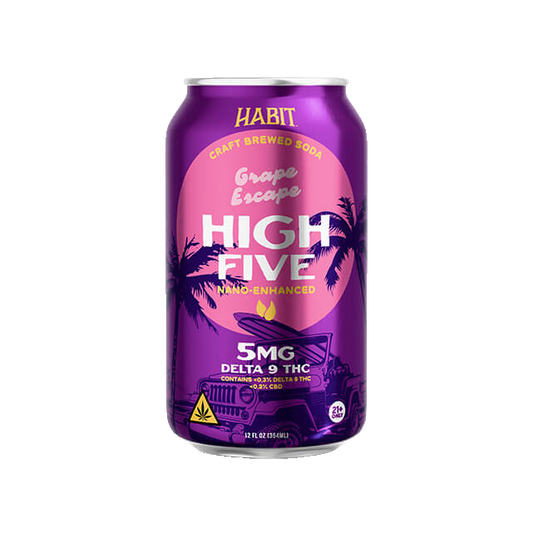 Habit High Five Grape Escape 5MG Delta 9 THC Soda