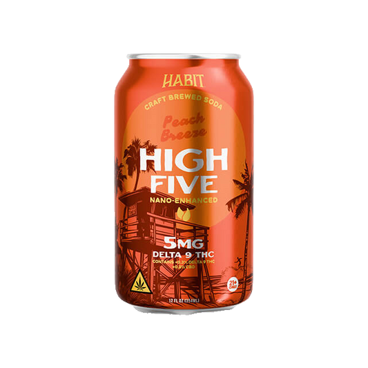 Habit High Five Peach Breeze 5MG Delta 9 THC Soda