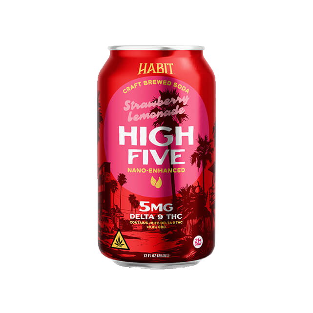 Habit High Five Strawberry Lemonade 5MG Delta 9 THC Soda