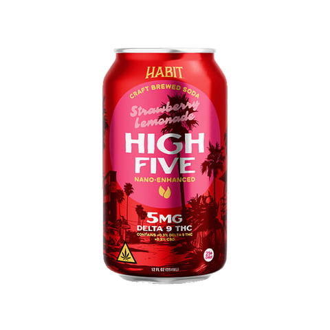 Habit High Five Strawberry Lemonade 5MG Delta 9 THC Soda