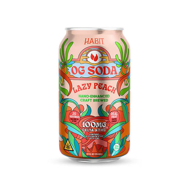 Habit Delta 9 THC OG Soda – 100mg – Lazy Peach