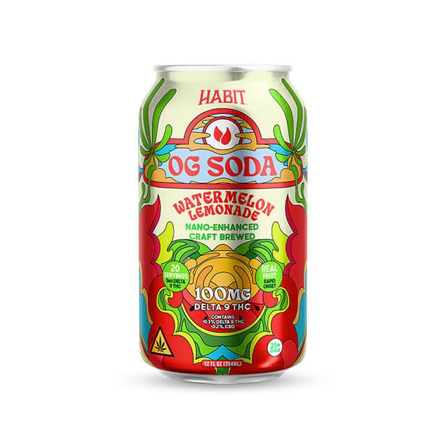 Habit Delta 9 THC OG Soda – 100MG – Watermelon Lemonade