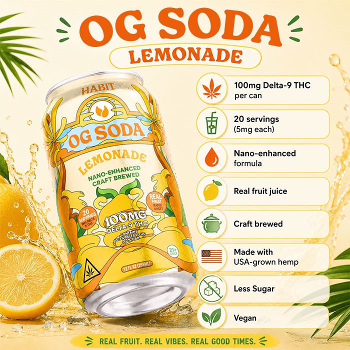 Habit Delta 9 THC OG Soda – 100MG – Lemonade (2)