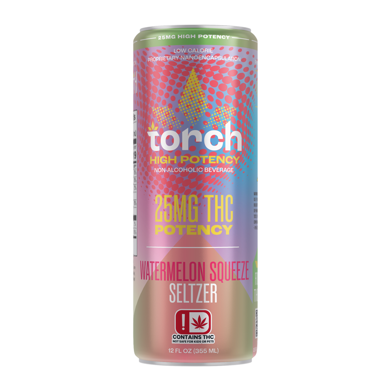 Torch Watermelon Squeeze High Potency 25mg THC Seltzer (2)