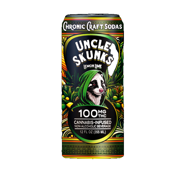 Uncle Skunks Lemon Lime 100mg Chronic Craft Soda (12oz)